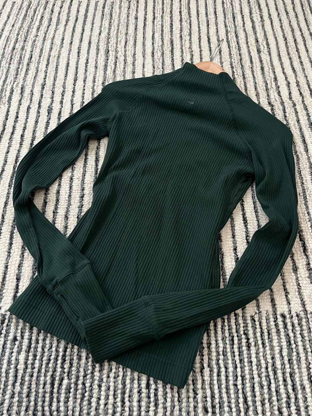 G-Star Ribbed Dark Green Long-Sleeve Jumpsuit